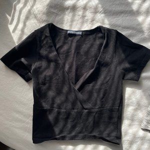 Brandy Melville Black V-Neck Crop Top